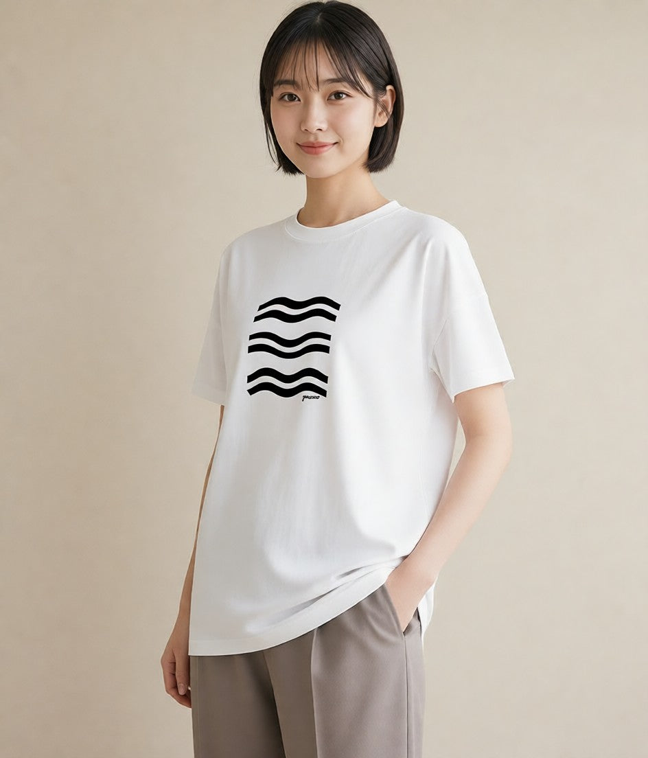 Tシャツ レディース 海 リゾート 夏 イラスト アート風 女性 旅行用 白T