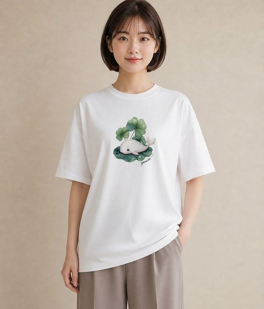 半袖Tシャツ レディース チンアナゴ 海の生き物 海 イラスト ゆるかわ 春服 ミセス 白T