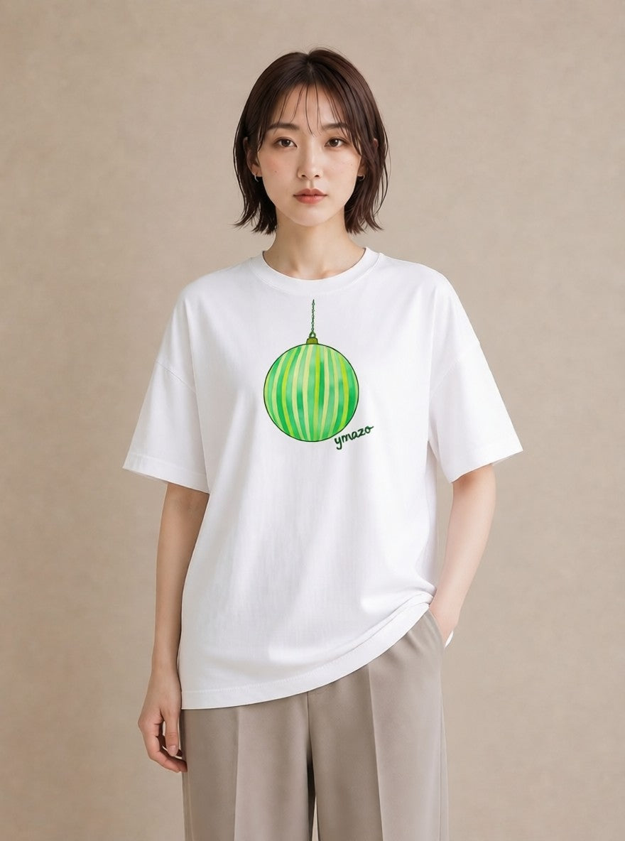 プリントTシャツ レディース 風鈴 ガラス 夏 ナチュラル アンティーク イラスト 抜け感 母の日 ビーチ 白T
