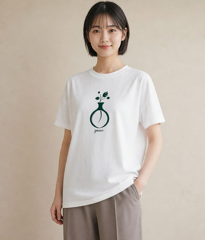 グラフィックTシャツ レディース 香水 香水瓶 パフューム イラスト 手描き風 20代 カジュアルコーデ 白T
