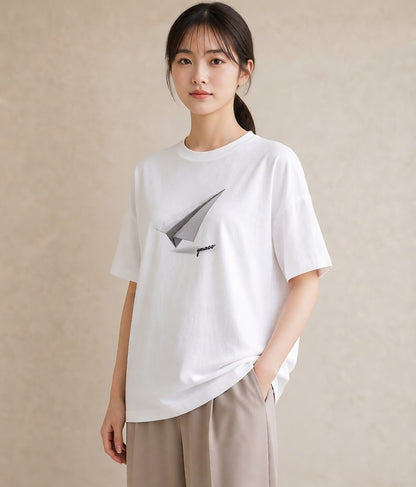 Tシャツ レディース 紙の船 水辺 ナチュラル アンティーク イラスト ラフカジュアル 秋コーデ おしゃれギフト 白T
