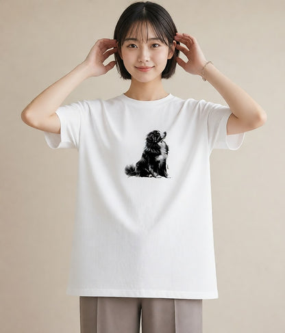デザインTシャツ レディース バーニーズマウンテンドッグ 犬 いぬ イラスト 旅行コーデ おしゃれギフト 社会人 白T