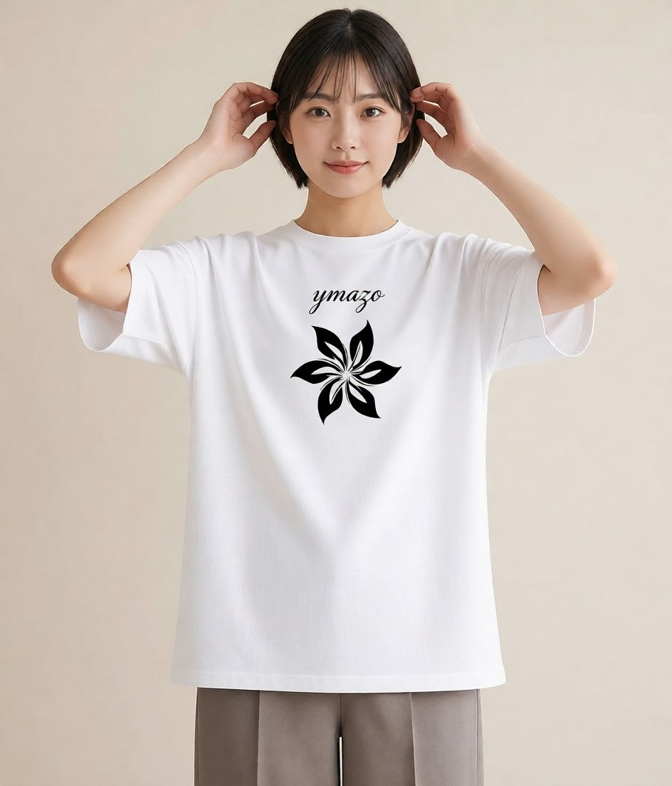 グラフィックTシャツ レディース 扇子 そよ風 ナチュラル アンティーク イラスト ガーリー 親子 20代 白T