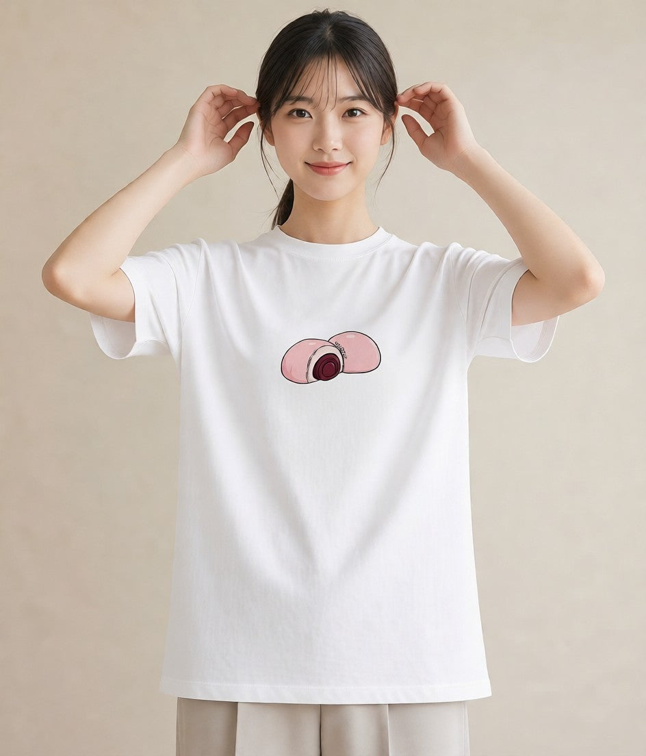 プリントTシャツ レディース どら焼き 食べ物 フード イラスト ガーリー 夏コーデ 通学 白T