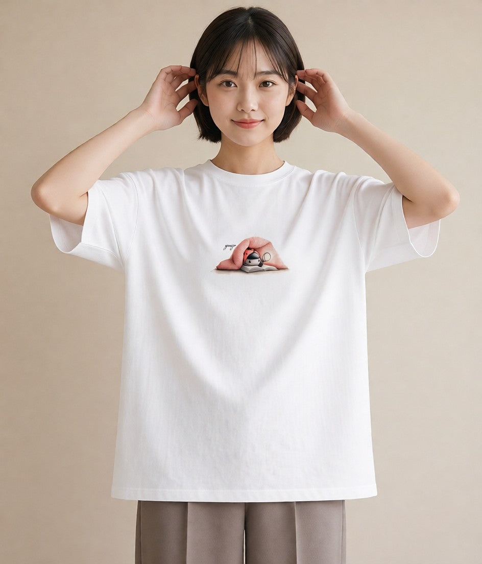 半袖Tシャツ レディース てんとう虫 昆虫 虫 イラスト アート風 姉妹 送別ギフト 白T