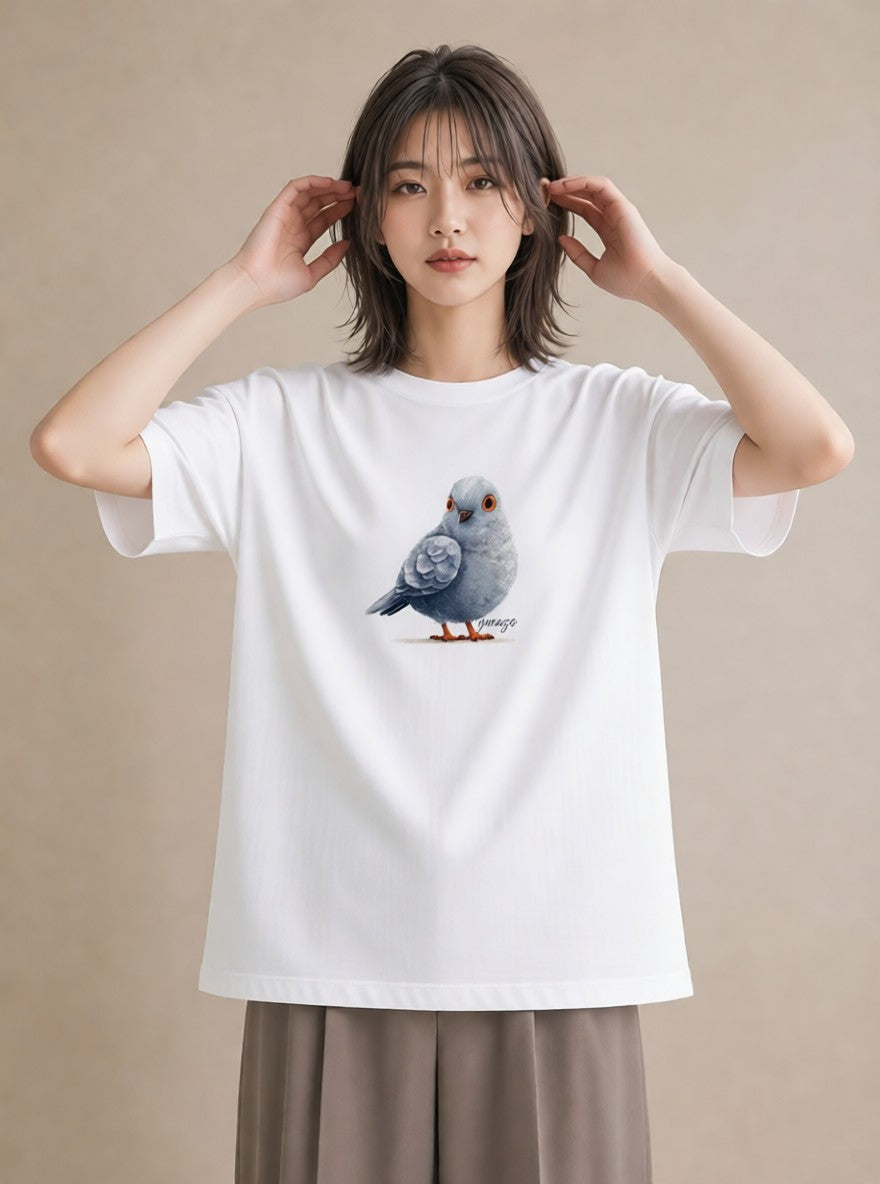 半袖Tシャツ レディース オカメインコ ペット 動物 イラスト 韓国風 姉妹 送別ギフト 白T