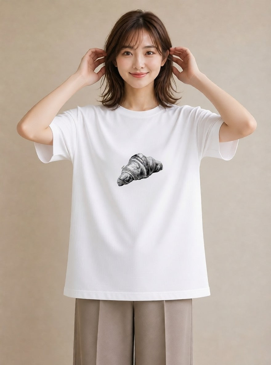 半袖Tシャツ レディース パン ベーカリー イラスト 可愛い 敬老の日 ホワイトデー 白T