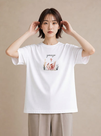 グラフィックTシャツ レディース ウーパールーパー ペット 動物 イラスト ヴィンテージ風 お出かけ 普段着 白T