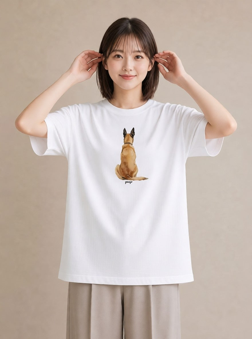 半袖Tシャツ レディース ジャーマンシェパード 犬 いぬ イラスト ギフト 母の日 白T