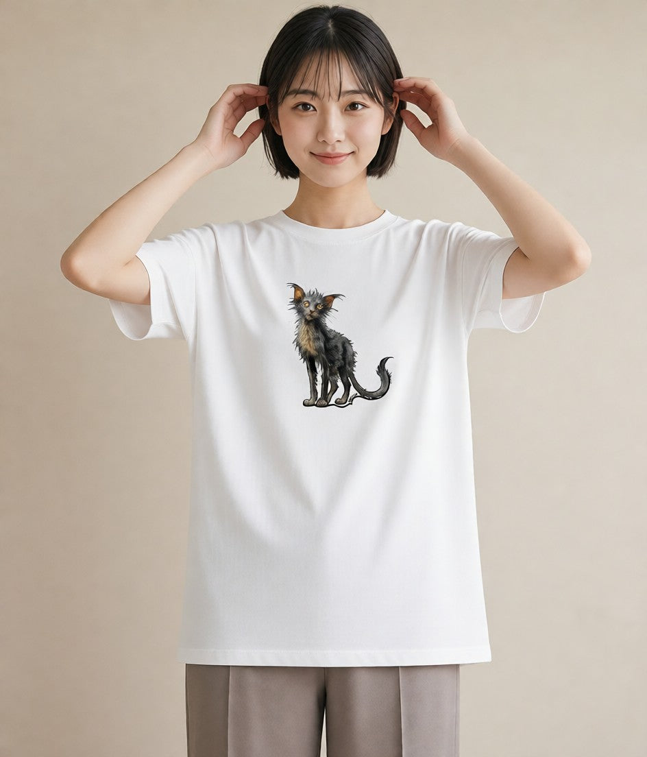 グラフィックTシャツ レディース ソマリ 猫 ねこ イラスト 休日コーデ カフェ服 クリスマス 白T