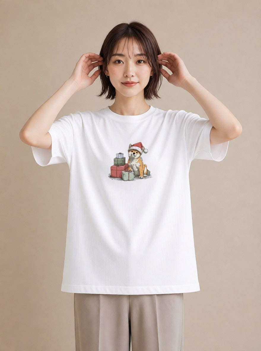 デザインTシャツ レディース 柴犬 しばいぬ 犬 いぬ イラスト レトロ 母の日 ビーチ 白T