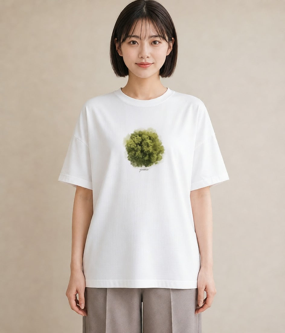 Tシャツ レディース 木 植物 ボタニカル イラスト レトロ レイヤード 友達ギフト 白T