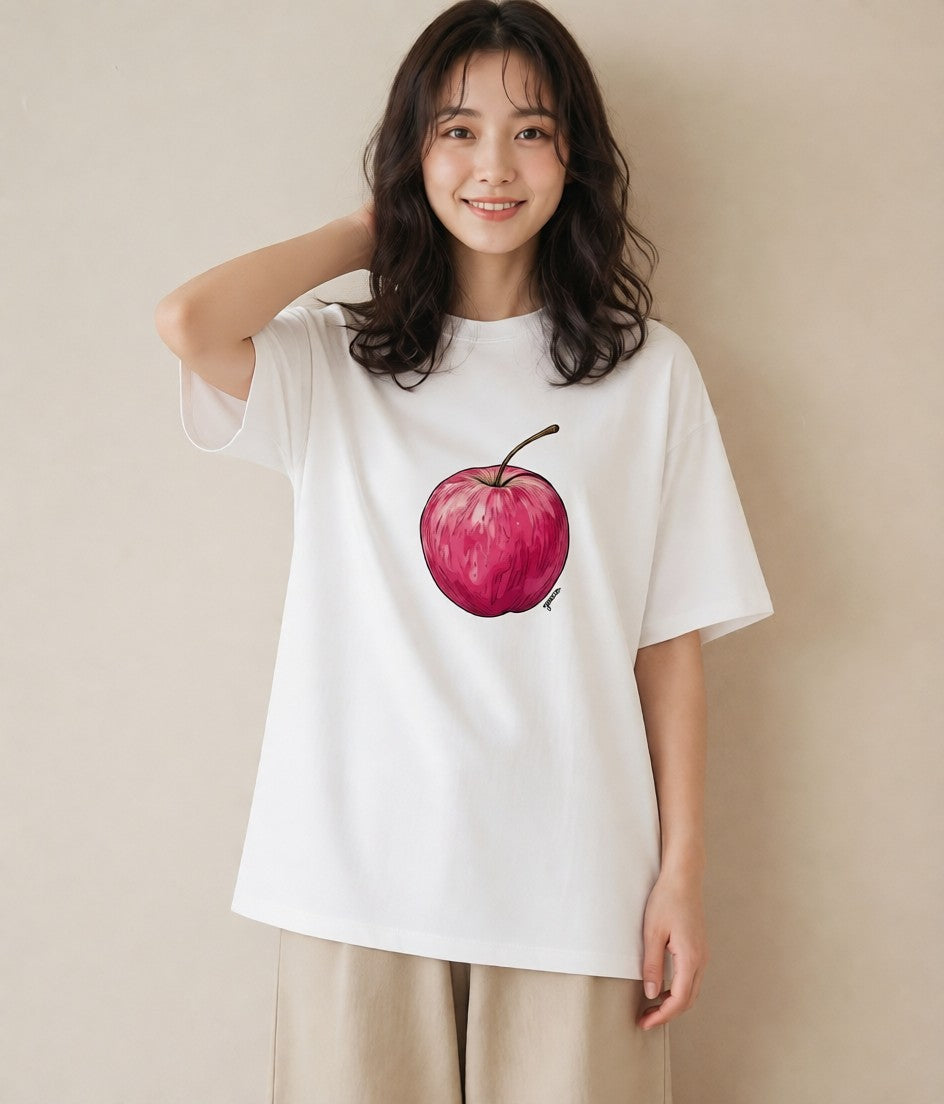 グラフィックTシャツ レディース さくらんぼ チェリー 食べ物 フード イラスト アート風 母娘コーデ 自分用 白T
