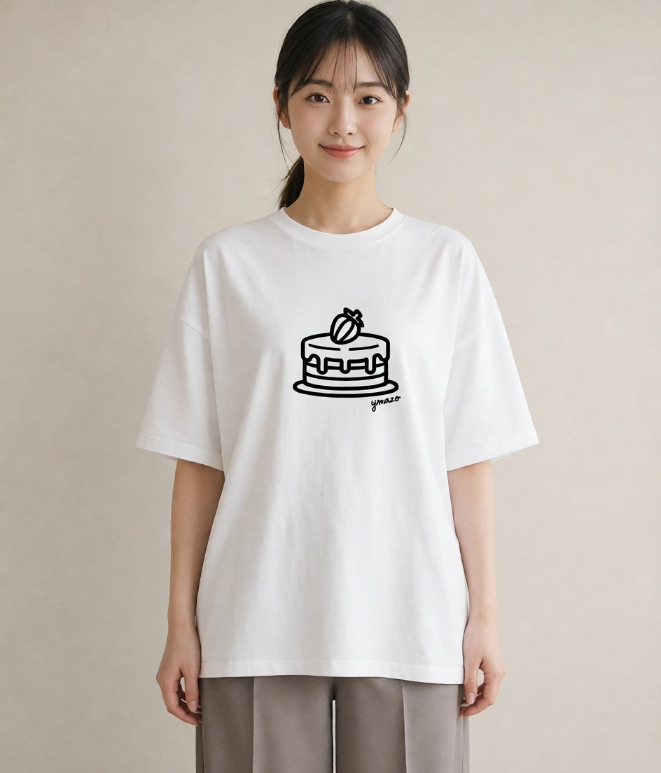 半袖Tシャツ レディース スイーツ お菓子 デザート イラスト きれいめカジュアル 春コーデ 姉妹 白T