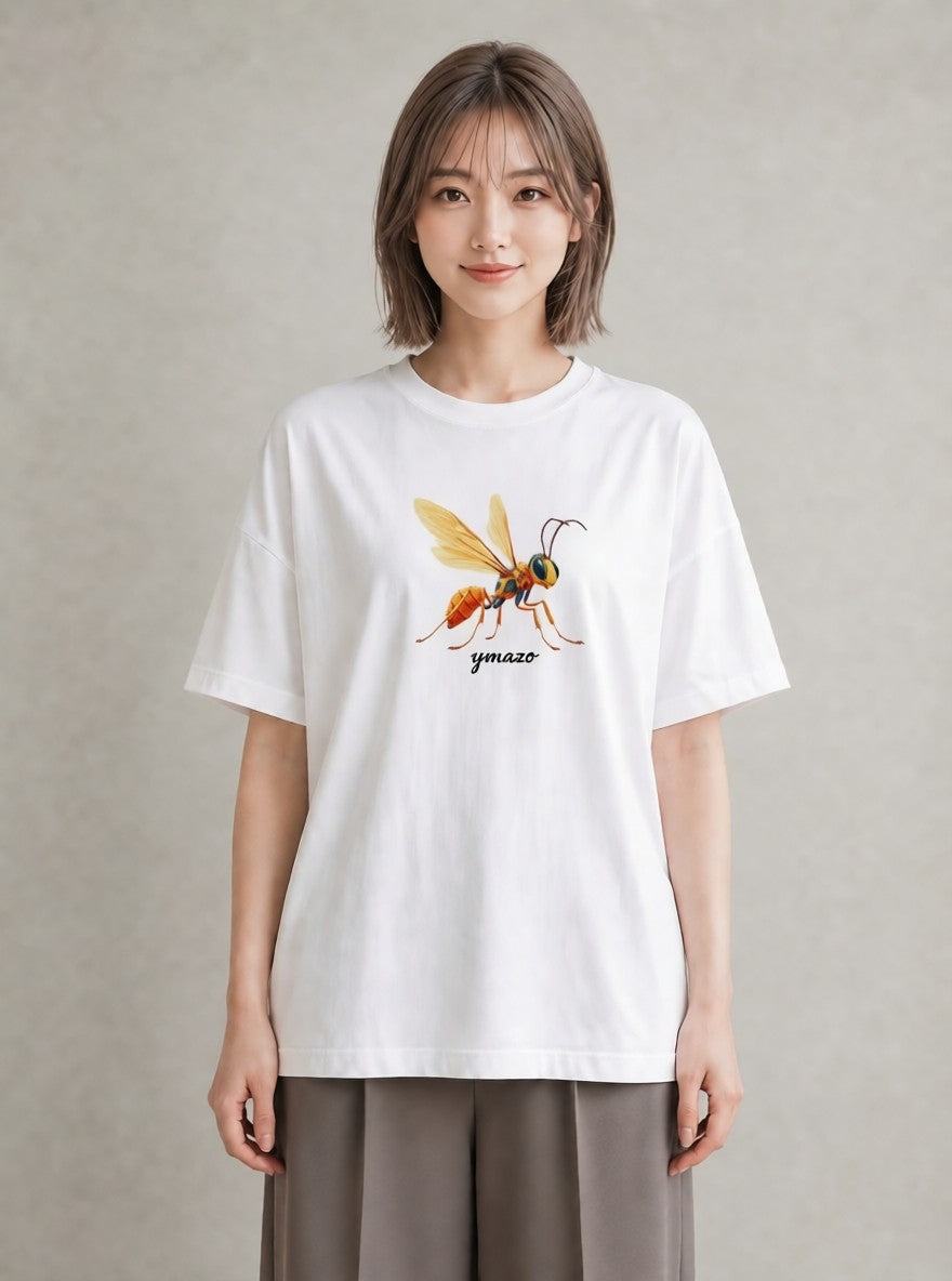 グラフィックTシャツ レディース ホタル 昆虫 虫 イラスト 上品 秋コーデ おしゃれギフト 白T
