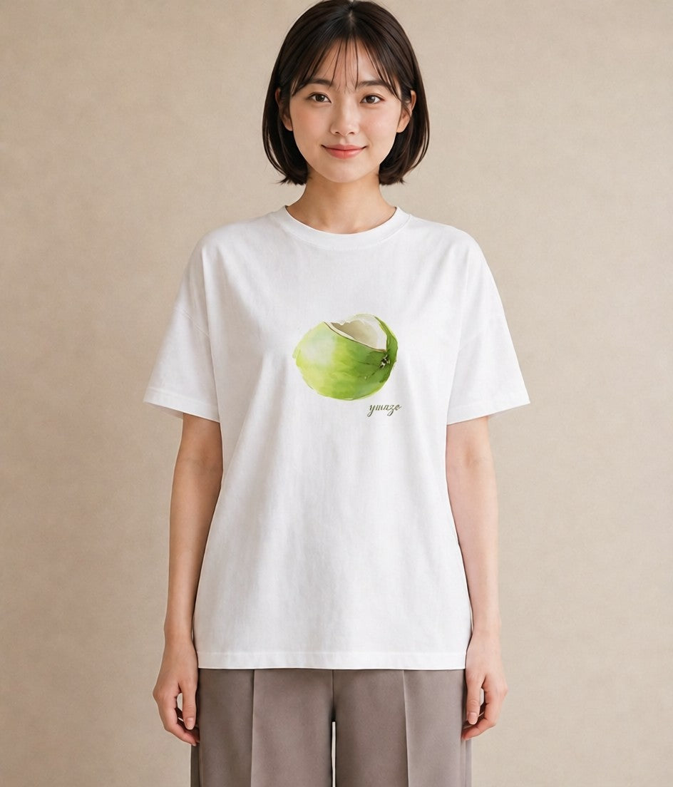 半袖Tシャツ レディース バナナ 食べ物 フード イラスト ラフカジュアル 散歩 お出かけ 白T