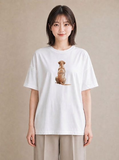 デザインTシャツ レディース わんちゃん 犬 いぬ イラスト ラフカジュアル 女性 旅行用 白T