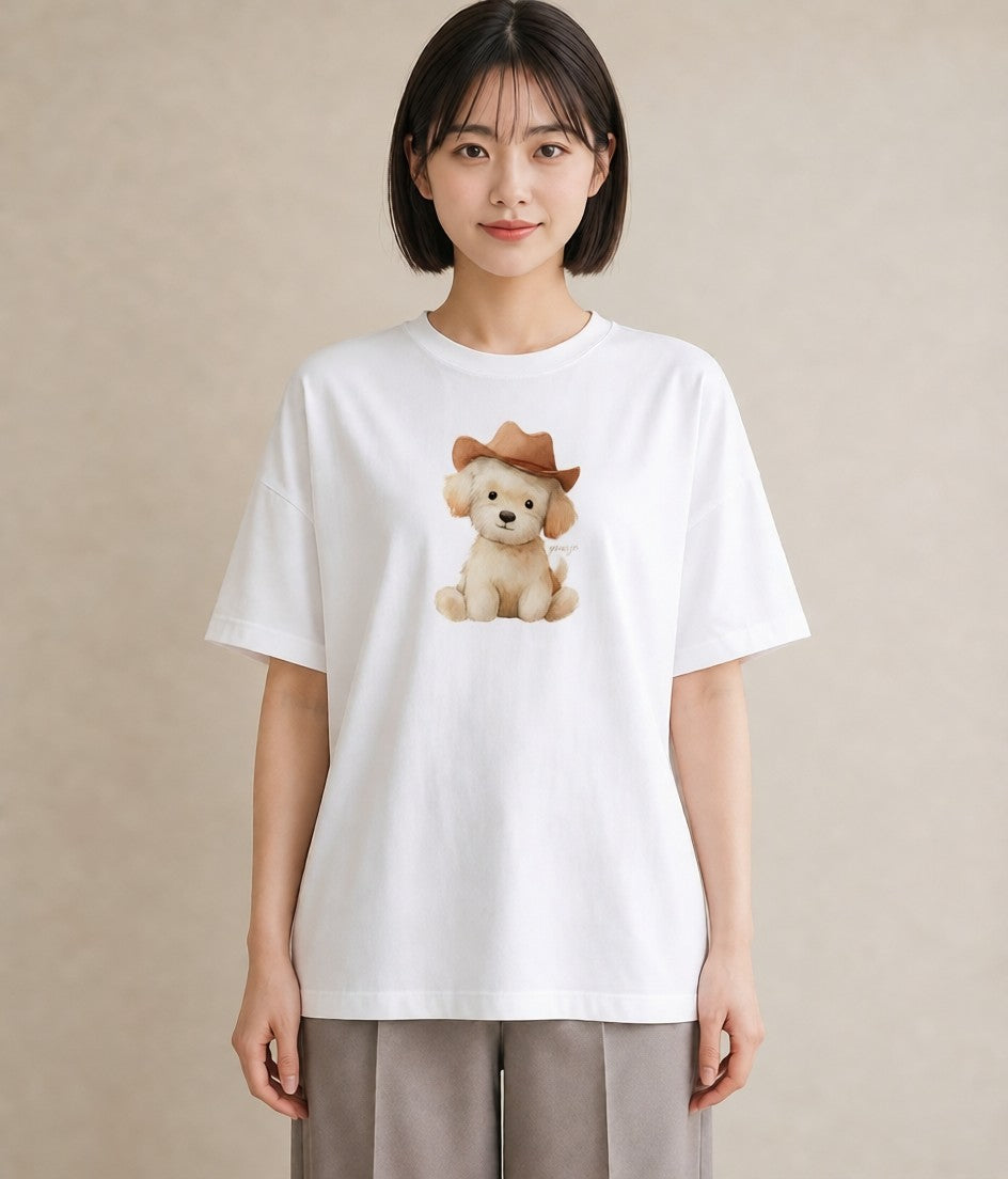グラフィックTシャツ レディース わんちゃん 犬 いぬ イラスト 休日コーデ 誕生日プレゼント 綿100 白T
