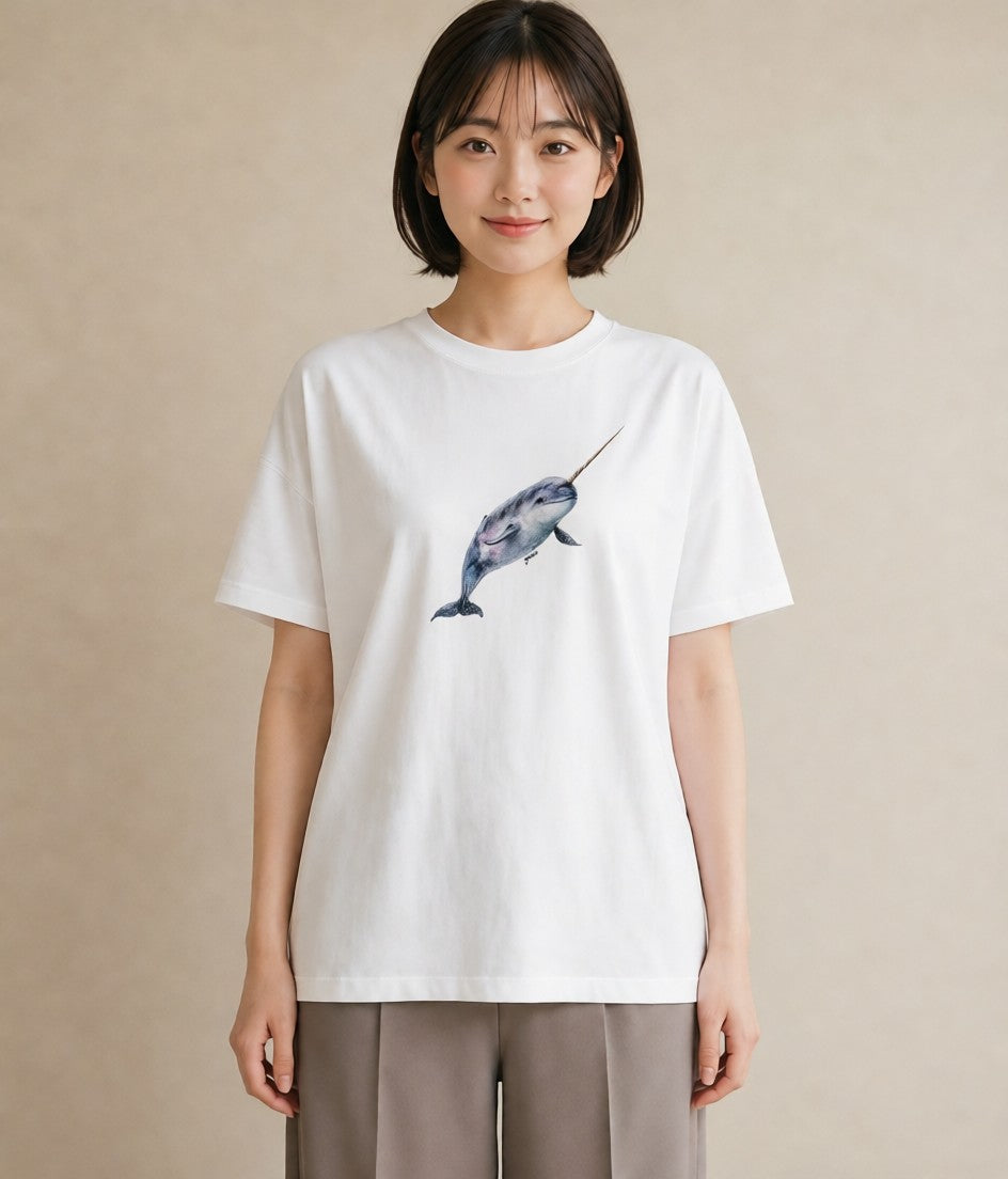 プリントTシャツ レディース マンボウ 海の生き物 海 イラスト カジュアル 買い物 夏コーデ 白T