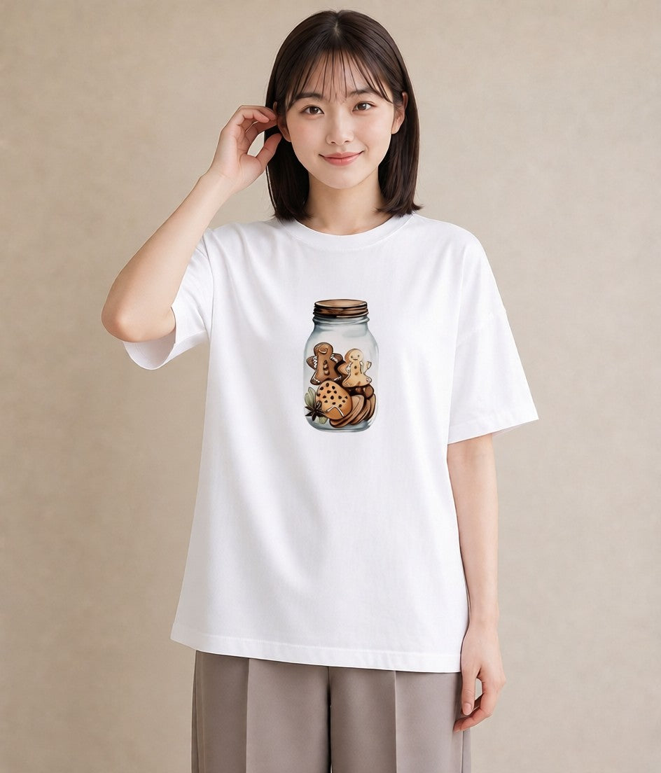 半袖Tシャツ レディース マカロン 食べ物 フード イラスト きれいめ 女性向けギフト 散歩 白T