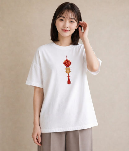 プリントTシャツ レディース 風鈴 ガラス 夏 ナチュラル アンティーク イラスト ラフカジュアル ビーチ デイリーウェア 白T