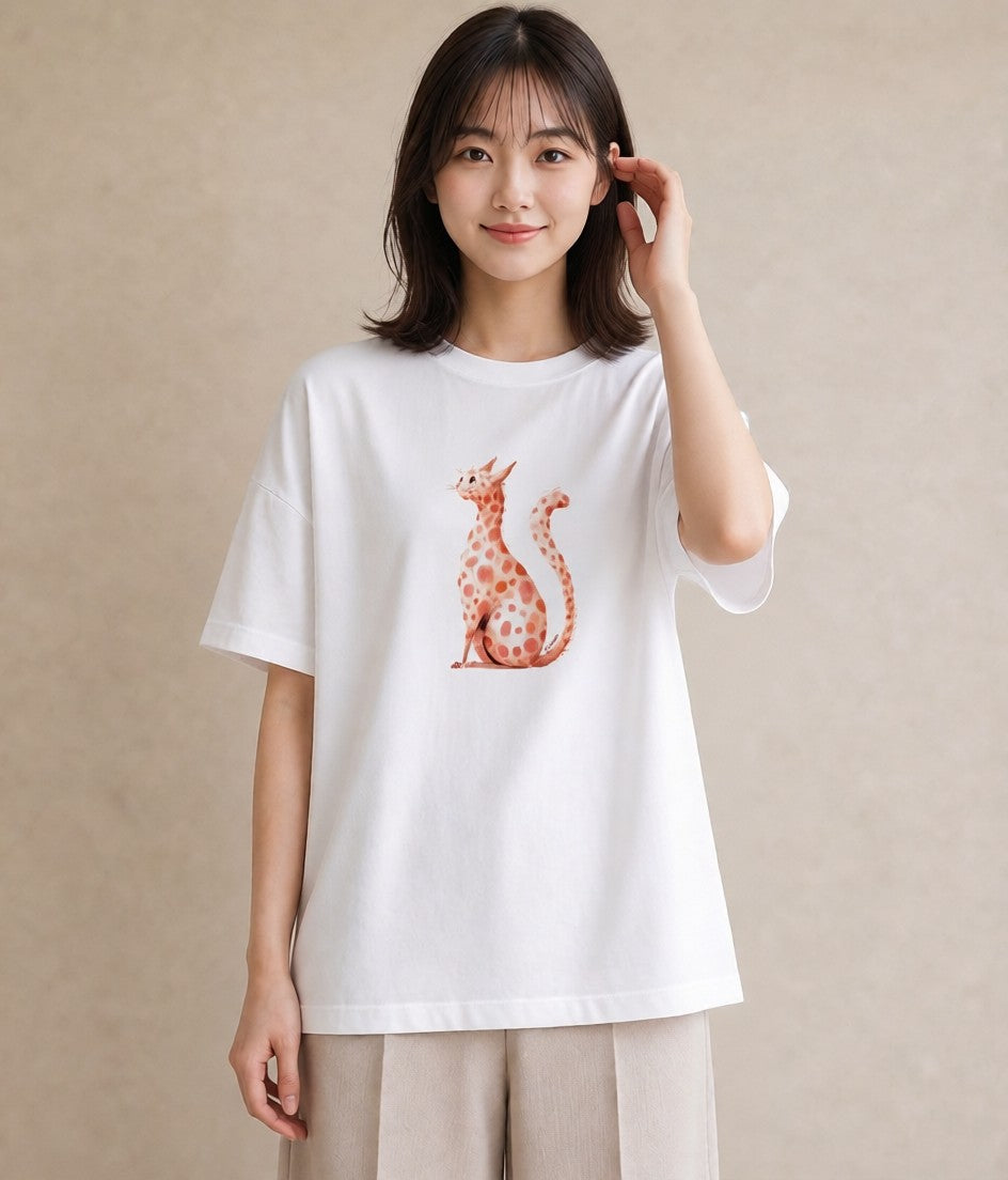 プリントTシャツ レディース スフィンクス 猫 ねこ イラスト ゆるコーデ 女性 旅行用 白T