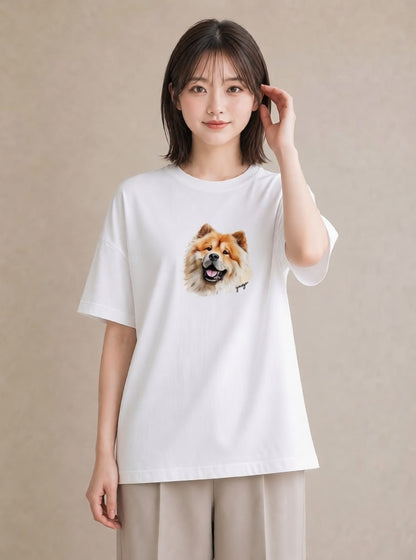 プリントTシャツ レディース 柴犬 しばいぬ 犬 いぬ イラスト こなれ感 散歩 お出かけ 白T