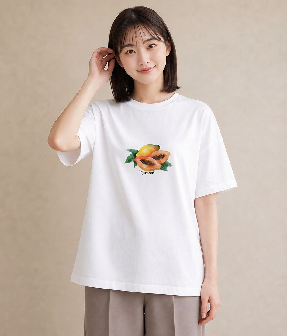 Tシャツ レディース メロン 食べ物 フード イラスト ガーリー 姉妹 送別ギフト 白T