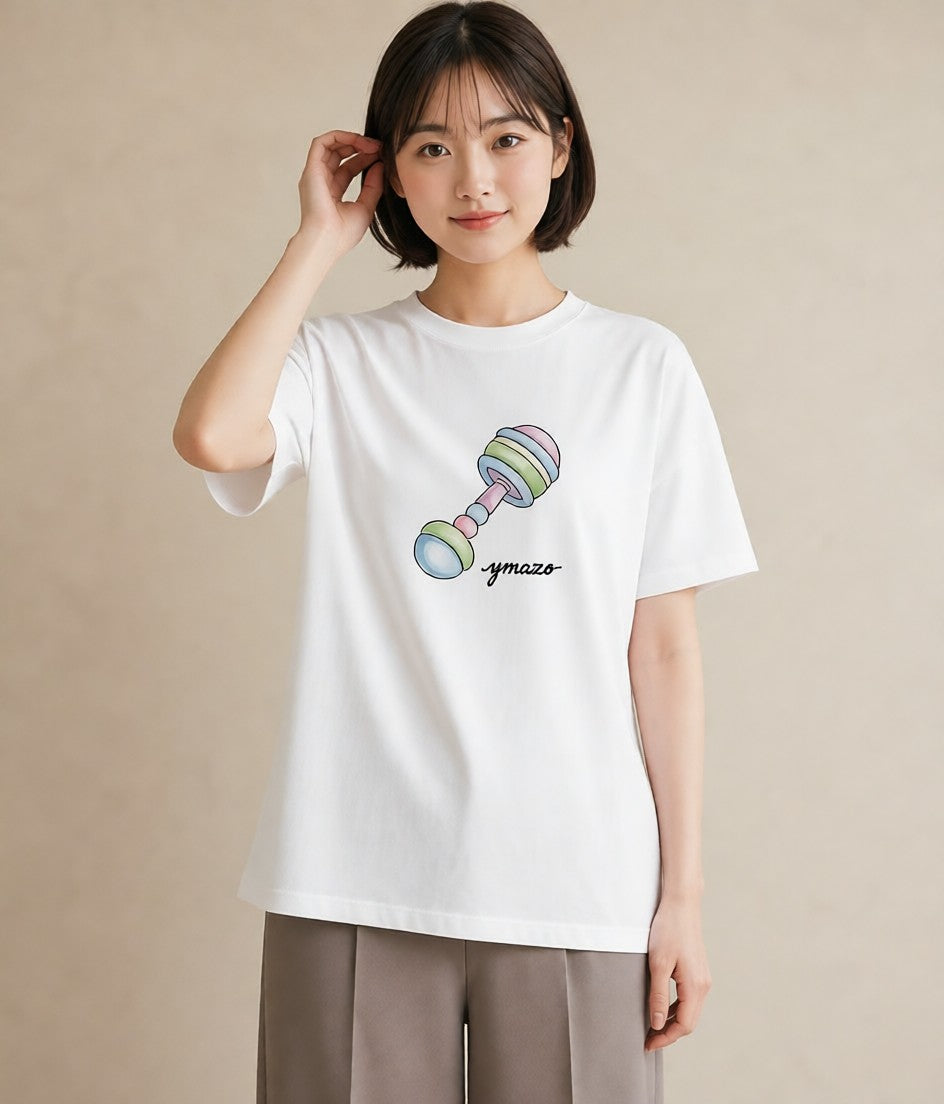 デザインTシャツ レディース 風鈴 ガラス 夏 ナチュラル アンティーク イラスト 通勤 在宅 白T