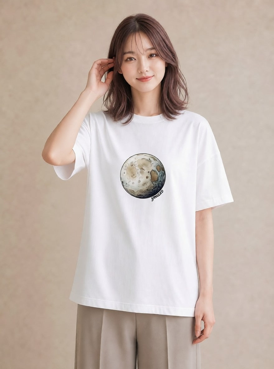 Tシャツ レディース 惑星 星空 宇宙 イラスト 休日コーデ 誕生日プレゼント 綿100 白T