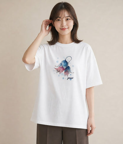 半袖Tシャツ レディース 水瓶座 星空 宇宙 イラスト 上品 おしゃれギフト 社会人 白T