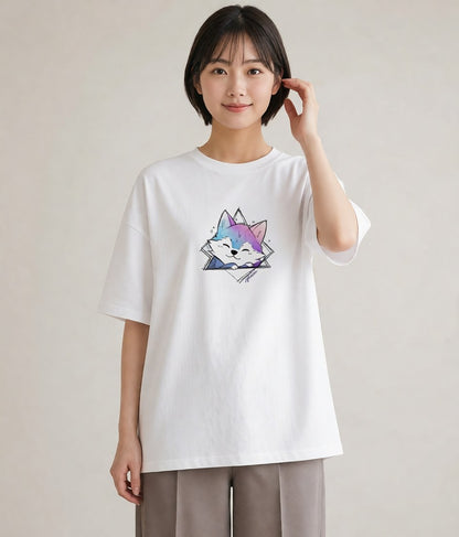 Tシャツ レディース シベリアンハスキー 犬 いぬ イラスト ナチュラル ペアコーデ 秋コーデ 白T