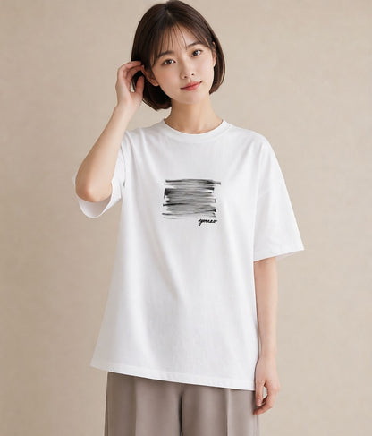 Tシャツ レディース 窓辺の雨 雨の日 窓 ナチュラル アンティーク イラスト きれいめ ビーチ デイリーウェア 白T