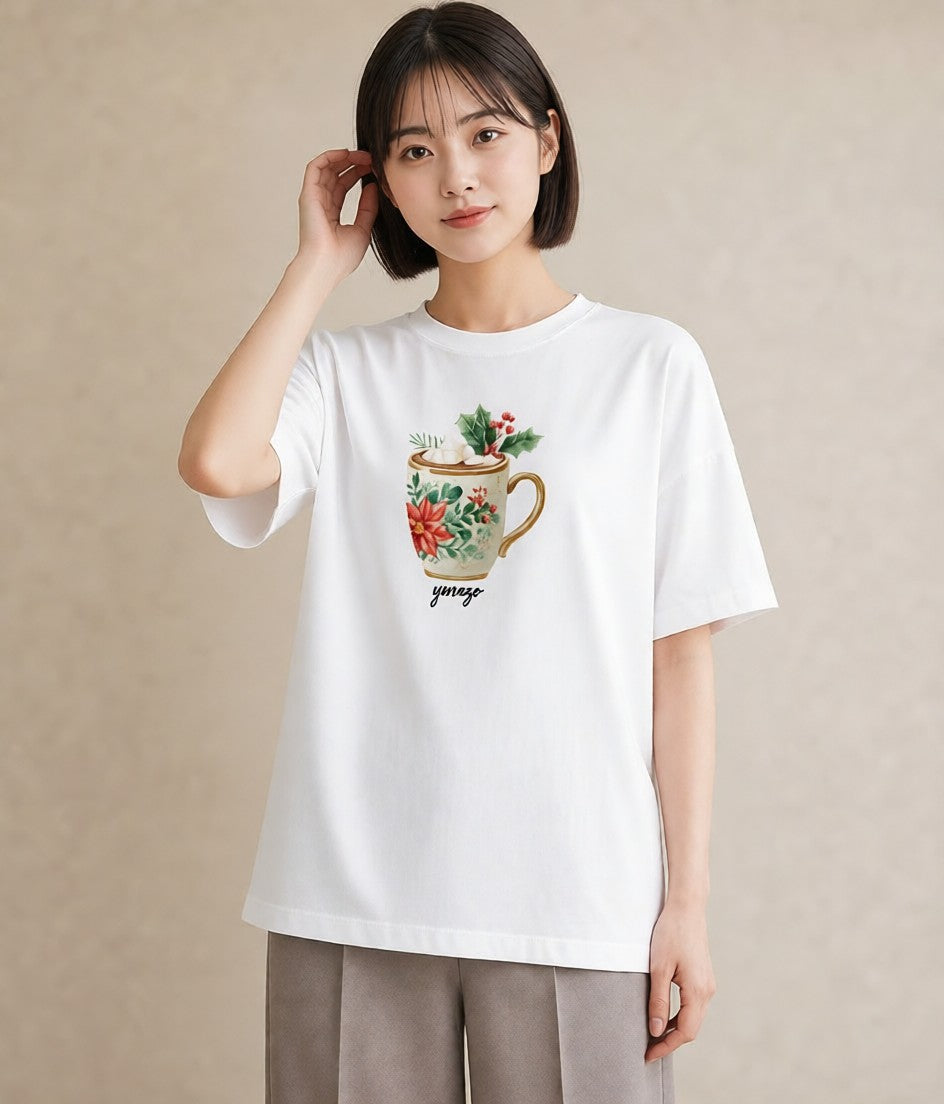 デザインTシャツ レディース エスプレッソ 食べ物 フード イラスト ポップ 自分用 ルームウェア 白T