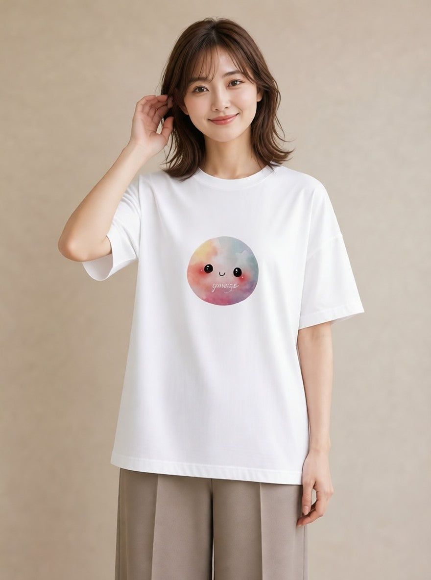 プリントTシャツ レディース 雲 星空 宇宙 イラスト 北欧風 週末コーデ 敬老の日 白T