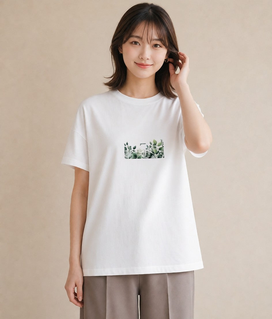 Tシャツ レディース ユーカリ 植物 ボタニカル イラスト 淡色 ホワイトデー 春服 白T
