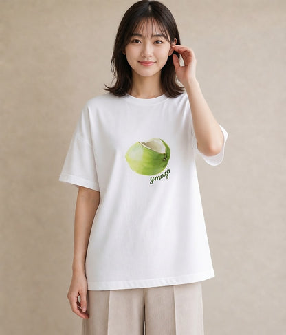 グラフィックTシャツ レディース おにぎり 食べ物 フード イラスト 韓国風 親子 20代 白T