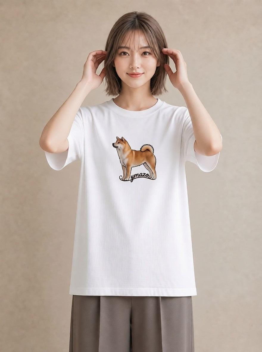 グラフィックTシャツ レディース 柴犬 しばいぬ 犬 いぬ イラスト 休日コーデ ギフト 母の日 白T