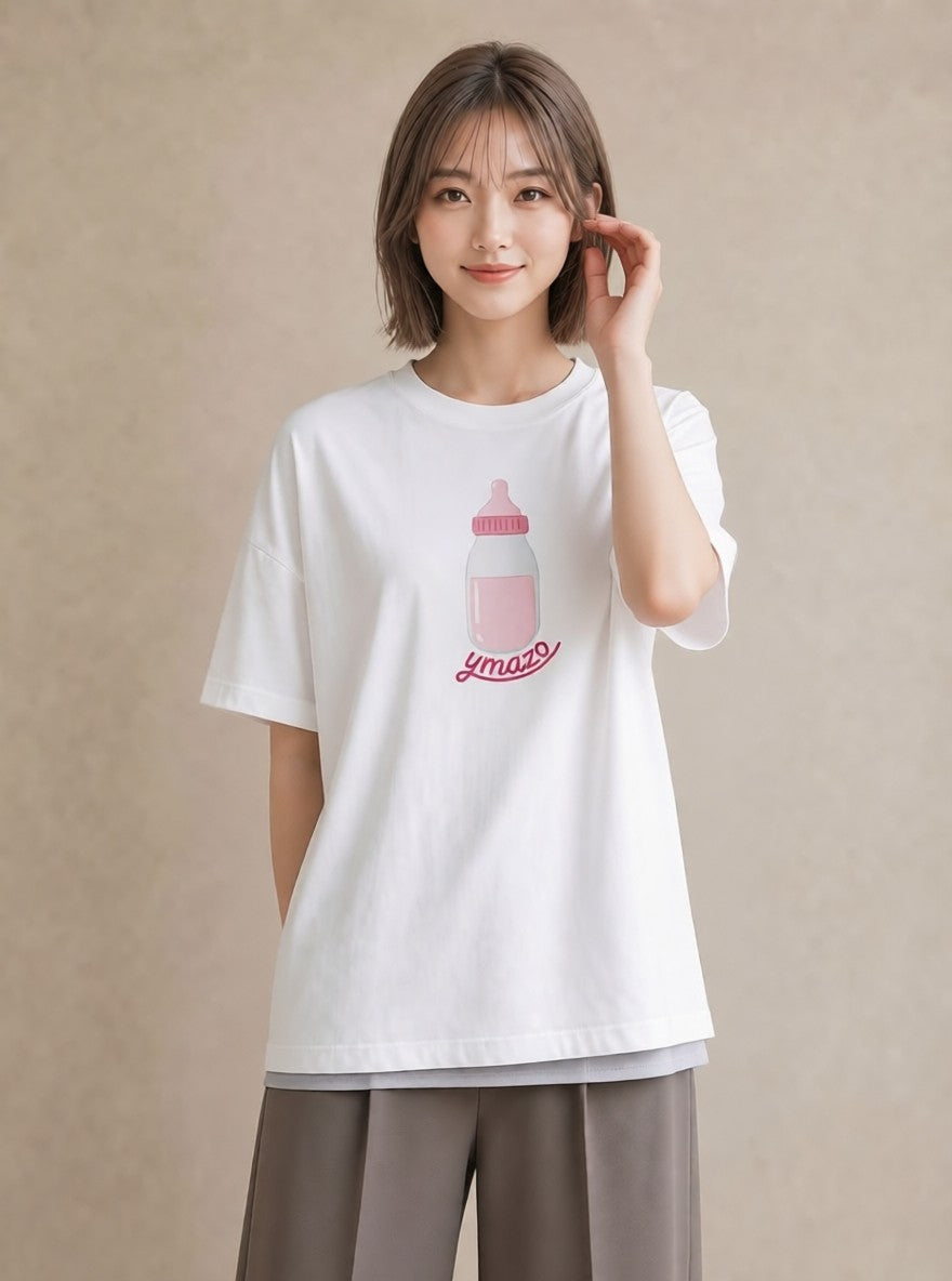 グラフィックTシャツ レディース ガラス瓶 小枝 ボタニカル ナチュラル アンティーク イラスト 女性 旅行用 白T