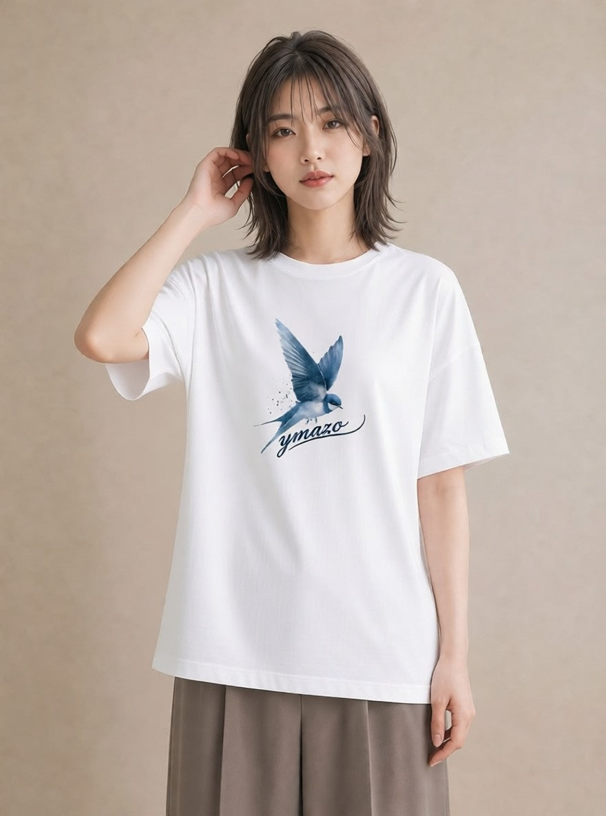 プリントTシャツ レディース セキセイインコ ペット 動物 イラスト ラフカジュアル 夏コーデ 通学 白T