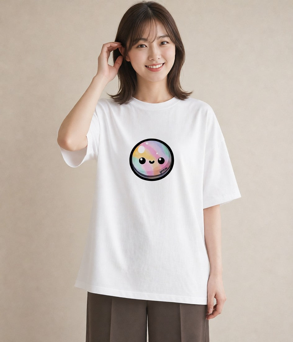 デザインTシャツ レディース パールピアス アクセサリー ナチュラル アンティーク イラスト ガーリー 帰省 ラフ 白T