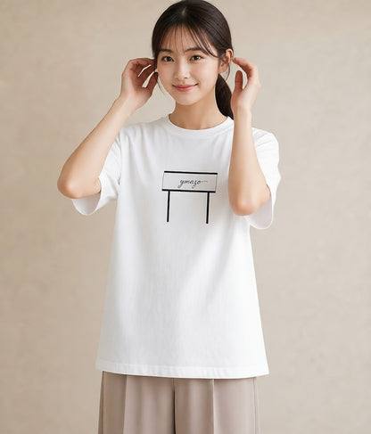 デザインTシャツ レディース 街灯 夜霧 夜 ナチュラル アンティーク イラスト きれいめ 夏コーデ 通学 白T