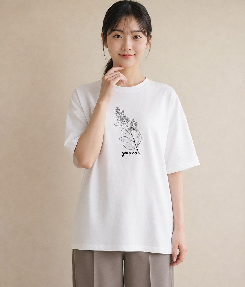 グラフィックTシャツ レディース さくら 桜 桜の枝 イラスト ラフ 送別ギフト 通勤 白T