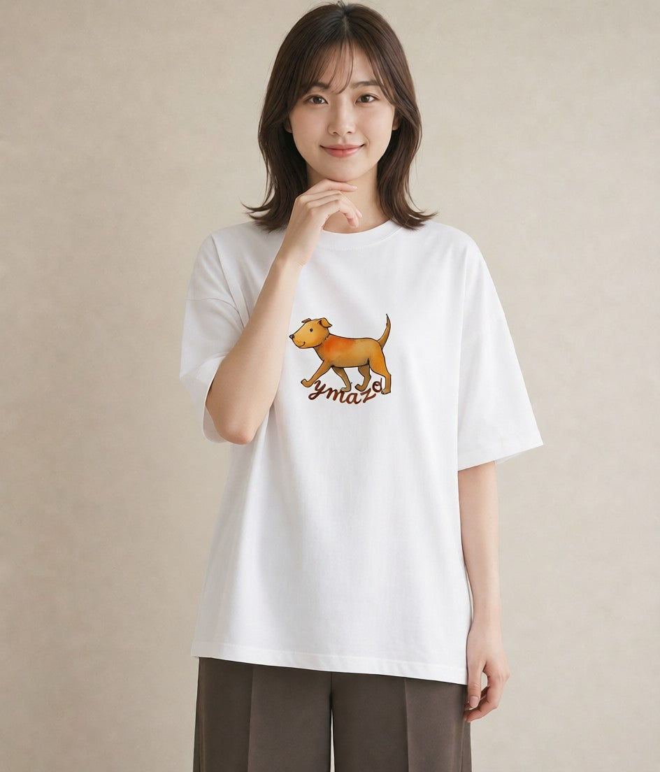 デザインTシャツ レディース 老犬 犬 いぬ イラスト 手描き風 おしゃれギフト 社会人 白T