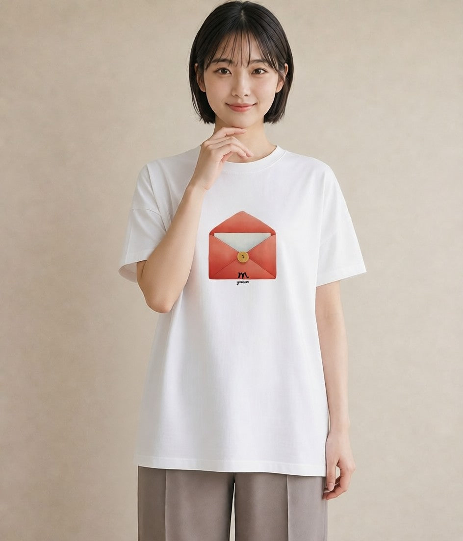 グラフィックTシャツ レディース 封蝋 手紙 アンティーク ナチュラル イラスト 手描き風 クリスマス 旅行 白T