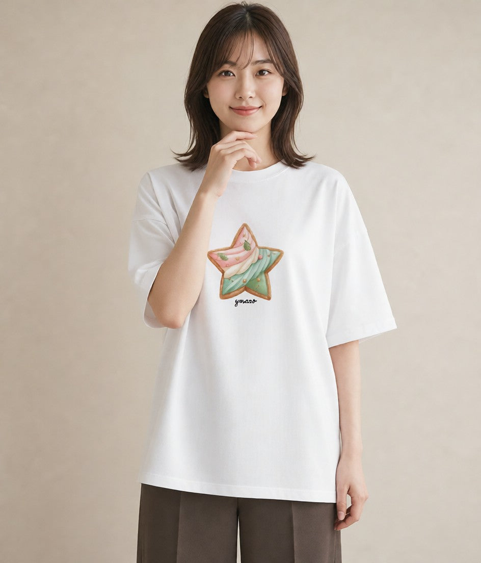 半袖Tシャツ レディース あんみつ 食べ物 フード イラスト フェミニン 部屋着 女性向けギフト 白T