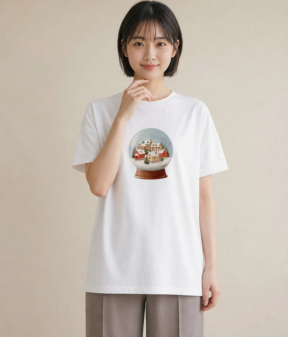 Tシャツ レディース 雪 星空 宇宙 イラスト ボタニカル デート 帰省 白T
