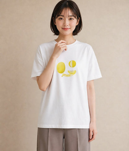 半袖Tシャツ レディース アボカド 食べ物 フード イラスト 淡色 カフェ巡り 女子会 白T