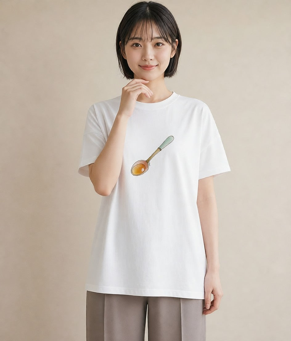 デザインTシャツ レディース 抹茶 食べ物 フード イラスト シック 海 カフェ巡り 白T
