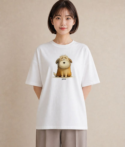 Tシャツ レディース いぬ 犬 ワンコ イラスト 上品 ルームウェア ギフト 白T